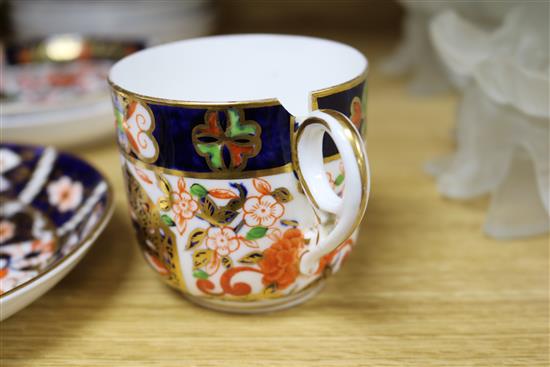 A group of assorted teawares including Victorian porcelain and Crown Derby